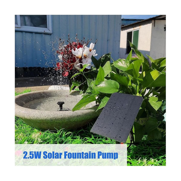 180l/h power fontänpump Vattenpump för fågelbad Trädgårdspool i trädgården Soldrivet vatten [DB] Black