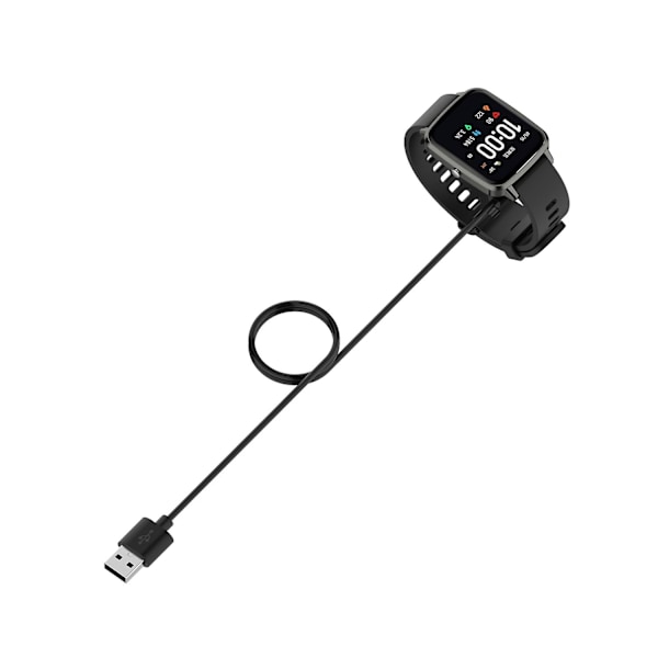 För Realme Watch 3 Smart Watch Laddare USB Magnetisk Laddningsplatta med 1m Kabel [db] Black Realme Watch 3