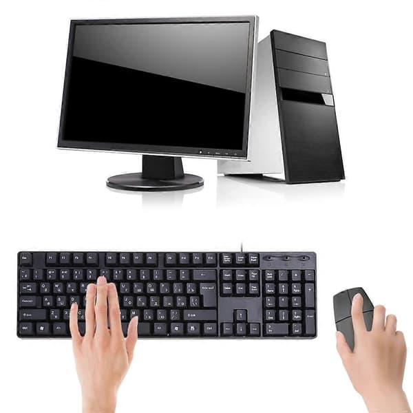Russisk Tastatur Udskiftning Sort Baggrund med Hvide Bogstaver til Computer [Db] Red
