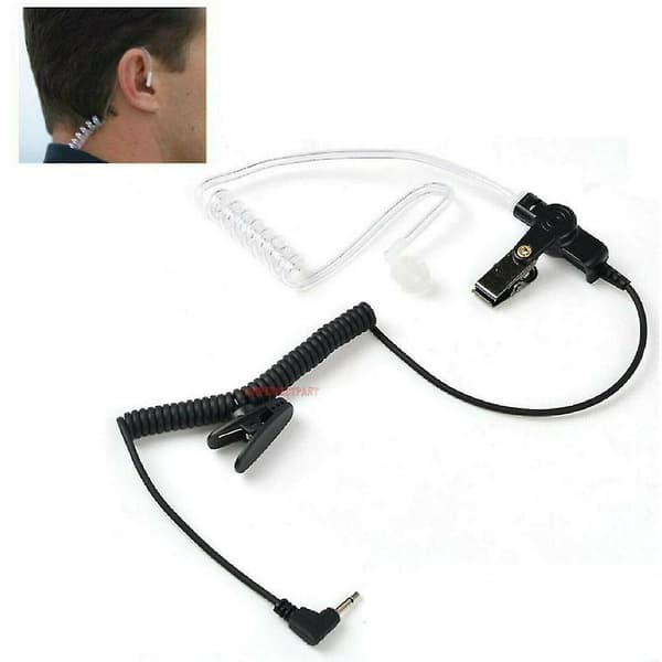 3,5 mm Polis Lyssna Endast Akustisk Rörsnäcka Headset för Motorola Högtalarmikrofon LCD [DB]