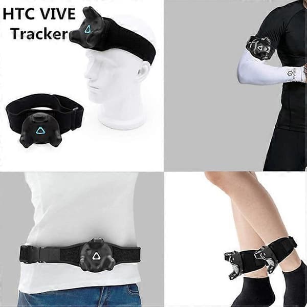 Justerbart taljebånd, armbånd og bæltesæt til HTC Vive Tracker - Sort [DB]