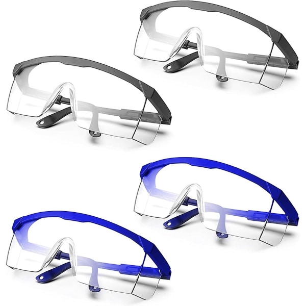 Overbeskyttelsesbriller, 4 deler transparente vernebriller Justerbare vernebriller [DB]