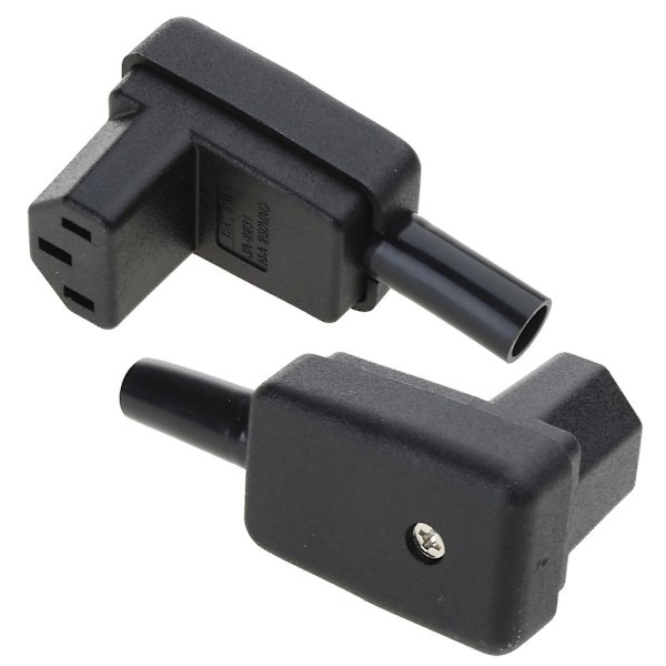 C13 Strömkabelkontakt 90 Grader Vinklad IEC 320 Honkontakt AC 10A / 250V Strömkabelkontakt för Resenärer Hem [DB]