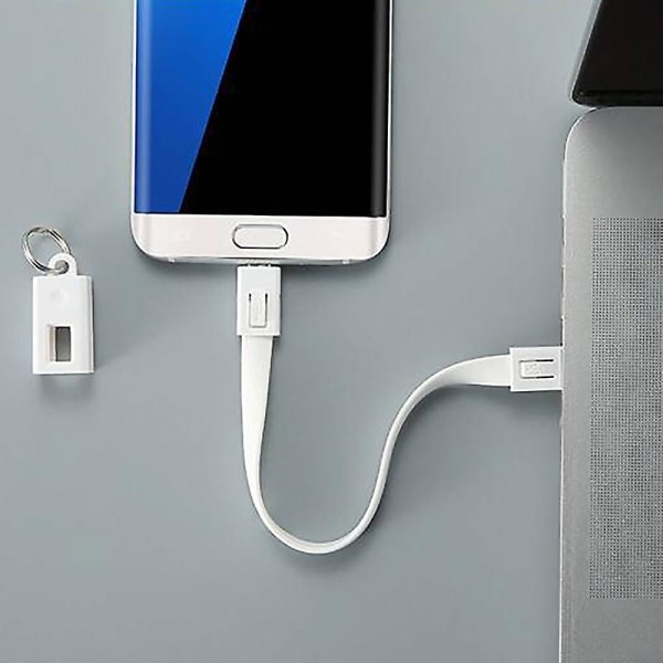 Laddarkabel Säker Snabbladdning Bärbar 8-stifts Micro USB Type-c multifunktionell datasladd för Ios Jikaix White Plug for iPhone