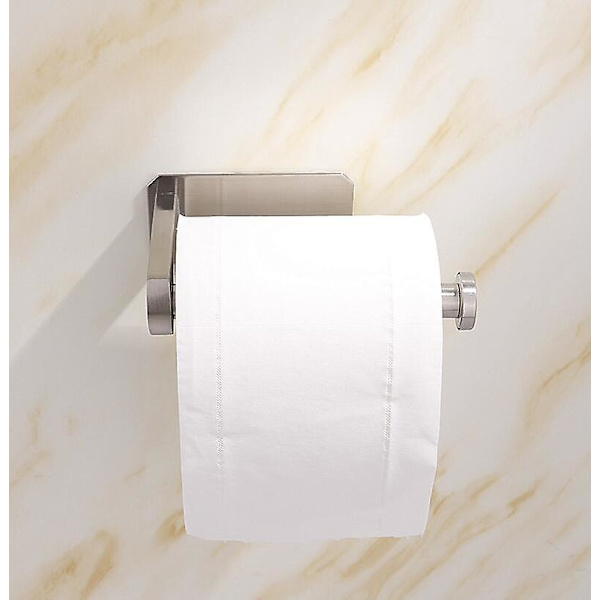 Selvklæbende toiletrulleholder uden boring, rustfrit stål, børstet, til toiletpapir