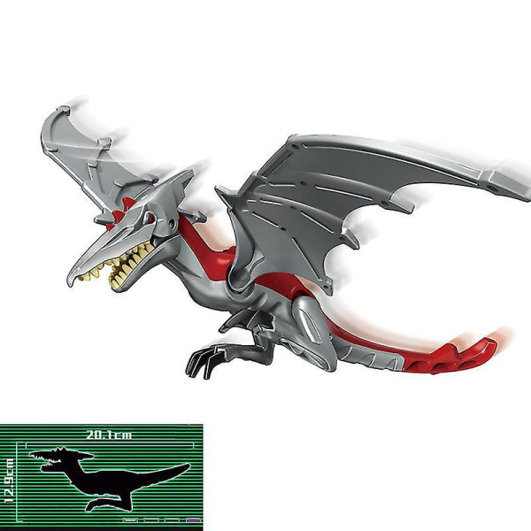 1 stk. Jurassic Big Size Dinosaur Building Blocks T-rex Quetzalcoatlus Baryonyx Actionfigurer Børnelegetøj Gaver Gaver [DB] Pterosaur B