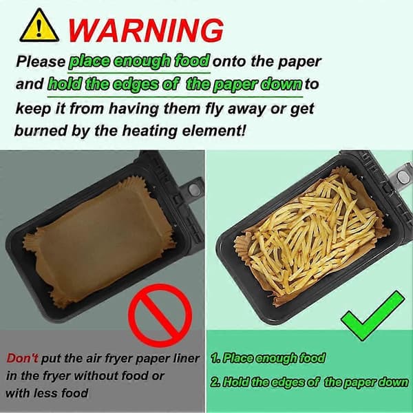 Engångs Luftfritöspapper, 100 st Luftfritös Bakpapper Luftfritös Tillbehör [DB]