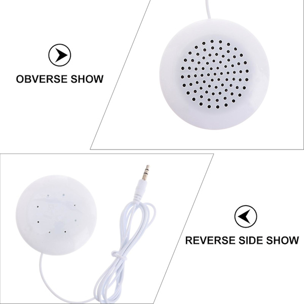 3,5 mm Mini Bärbar Sängsidokudde Sidohögtalare Musik Kuddehögtalare (Vit) [DB] White