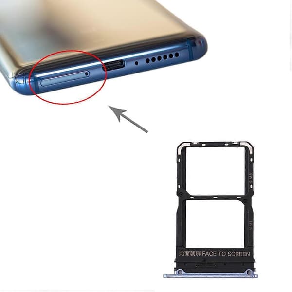 SIM-kortbakke + SIM-kortbakke til Xiaomi Mi 10 [DB] Grey
