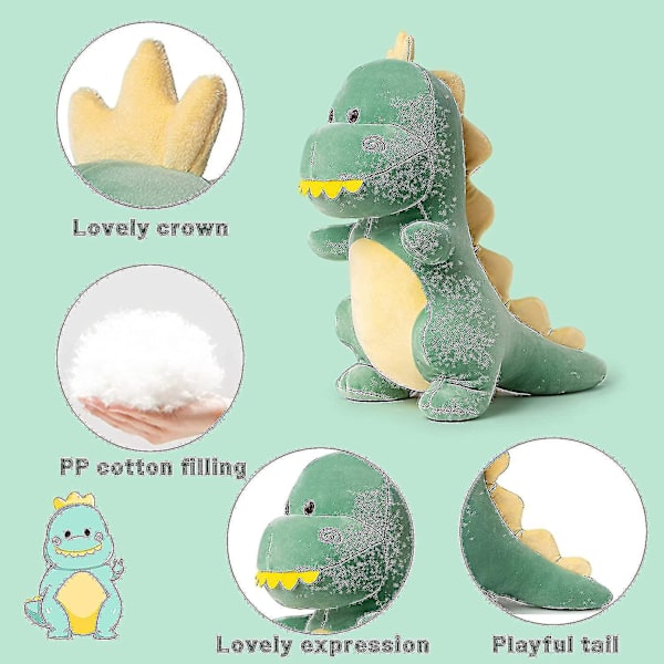 Dinosaur Plyschdjur, 30/40/50cm Söt Plyschdinosaurie Mjuk Dino Plysch Dinosaur Plushie Leksaker För Pojkar Flickor Bebis Barn DB 40cm