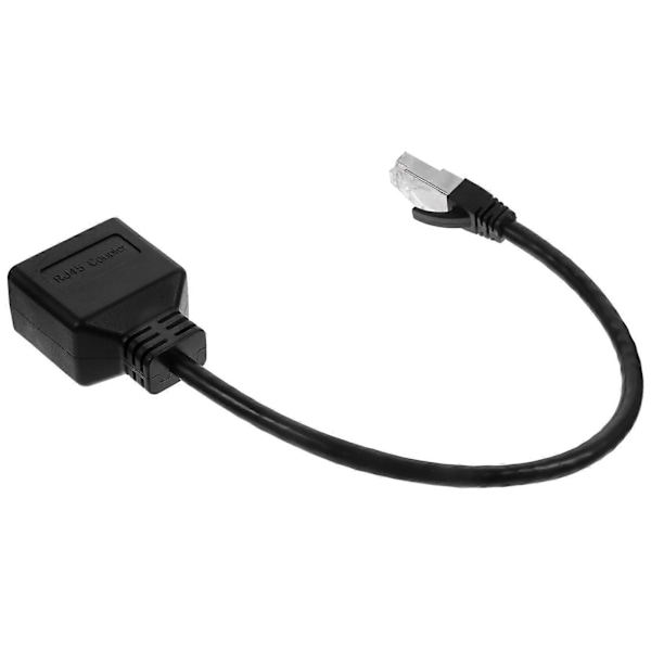 Ethernet-jakaja RJ45 uros - kaksois RJ45 naaras Ethernet-sovitin modulaarinen pistoke db Black 31X3.2CM