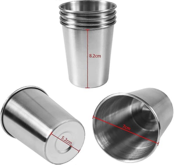 6-pack 8 ounce (230 ml) rostfritt stål S krosssäker pint dricksglas S metall [DB]