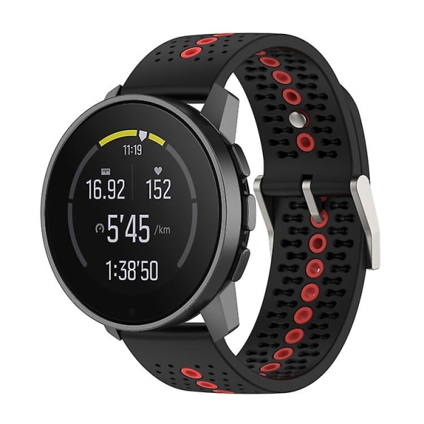 Til Suunto 9 Peak Universal Farverig Hul Silikon Urrem DB Black Orange