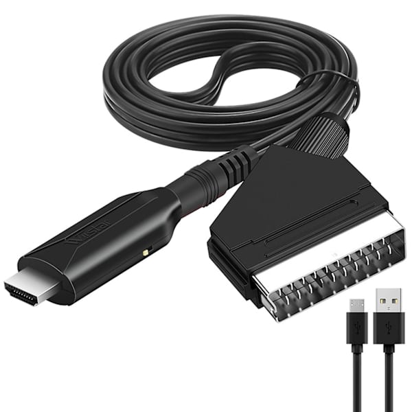 Scart till HDMI-kompatibel konverter - Plug and Play - Ljudtillbehör med kraftfull kompatibilitet för