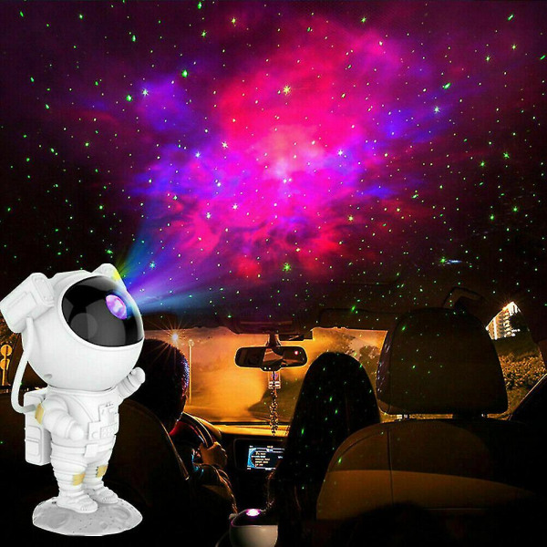 Astronaut Galaxy-projektor Stjernehimmel Nattelys Roterende lampe Rumindretning Usb-opladning med fjernbetjening [DB]