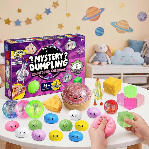 Blødt Squishy Legetøj 24 Dage Klem Bolle Julekalender Dekompression Fidget Legetøj-rx[DB] Purple