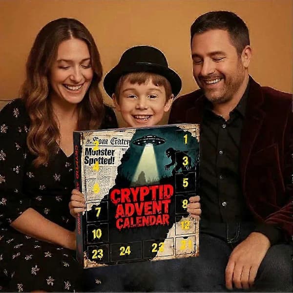 Kryptid Julkalender 2025, 24 Dagar med Monsterlegender, 2D Akryl Mystiska Monsterprydnader för Julklapp[DB]