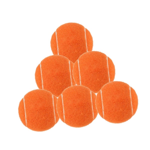 6 stk. tennisbolde til begyndertræning til ketsjersportsbegyndere udendørs kaffe [db] Orange 6.4cm