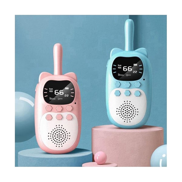 2 stk walkie talkie oppladbar håndholdt 0,3 km radiosender/mottaker bærbar for barn walkie talkie,a