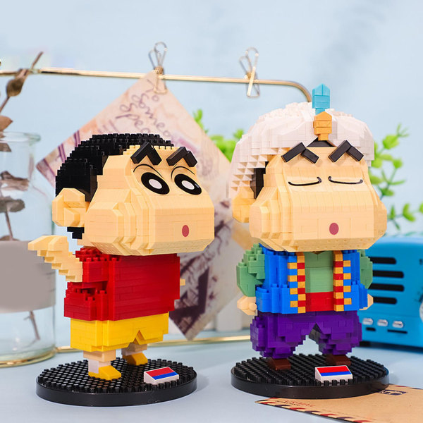 1 sæt byggeklodser tegneseriefigur logisk tænkning træning udsøgt anime farveblyant Shin Chan byggeklodser til børnDB F