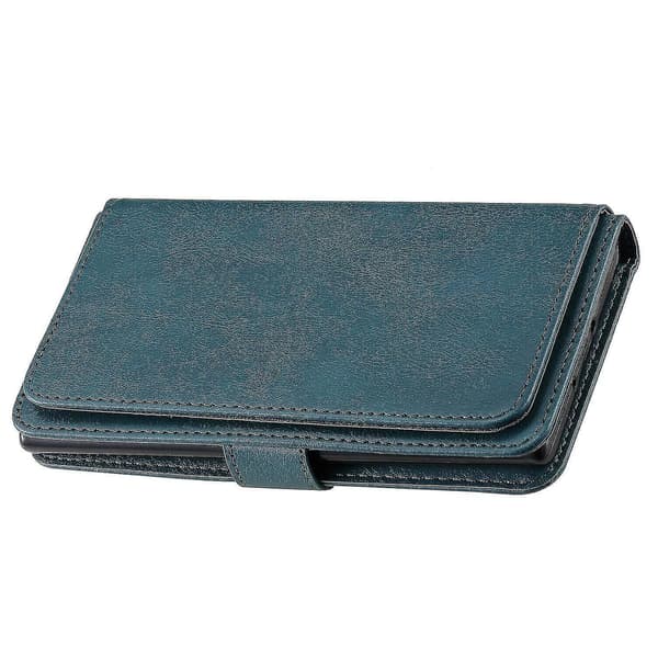 Realme GT 5G etui retro læder pung flip magnetisk cover 10 kortholder - Grøn[DB]