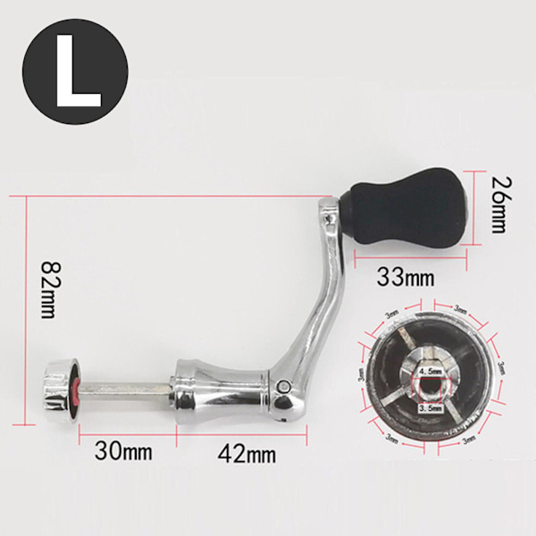 Universal Spinnrullehandtag Metall Fiske Rulle Rock Arms Grepp Knapp Delar Fg {Db} L