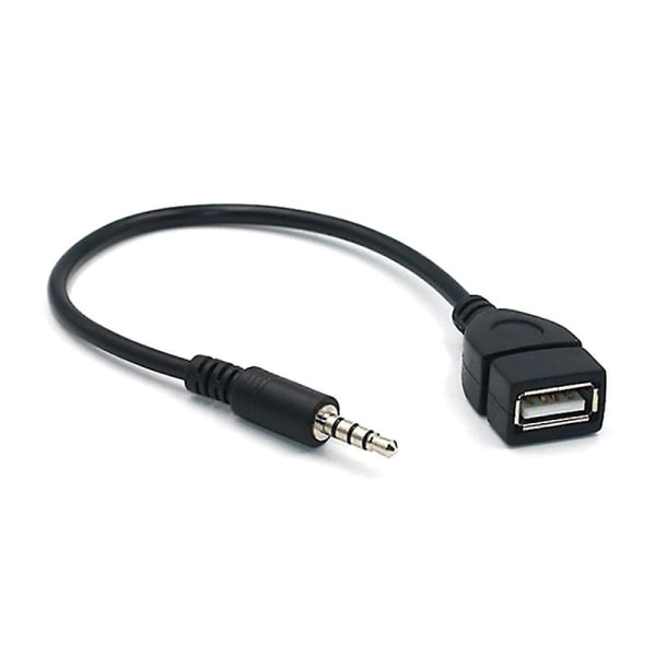 Bil Mp3-afspillerkonverter 3,5 mm han-aux-stik til USB 2.0