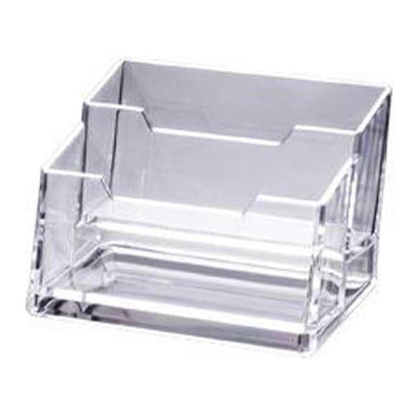 Klar Visitkort Holder Organizer til Skrivebord Kontor Navnekort [DB] 2 Grid