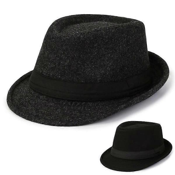 Hög Hatt Ullig Mjuk Hög Hatt Jazz Hatt Evenemang Hög Hatt [DB] Black