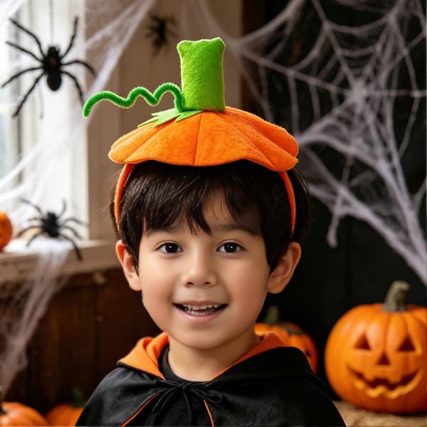3D græskarhårbånd til børn Halloween kostume og fest A