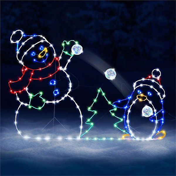Utomhus jul snögubbe lampor LED-lampor dekoration för utomhusuppfart gård DB Single person