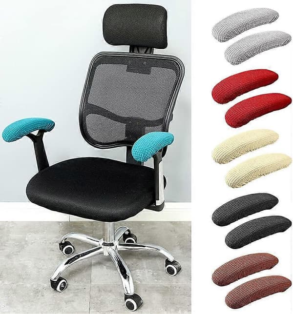 Par Polyester Armlenetrekk for Kontorstol - Avtakbare, Elastiske, Vaskbare og Vanntette - Svart [DB]