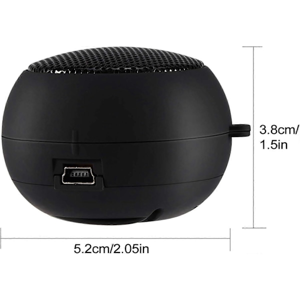 Mini Högtalare Med 3.5mm Ljudkabel Låg Spänning Inbyggt Batteri Infällbar Högtalare För [db] black