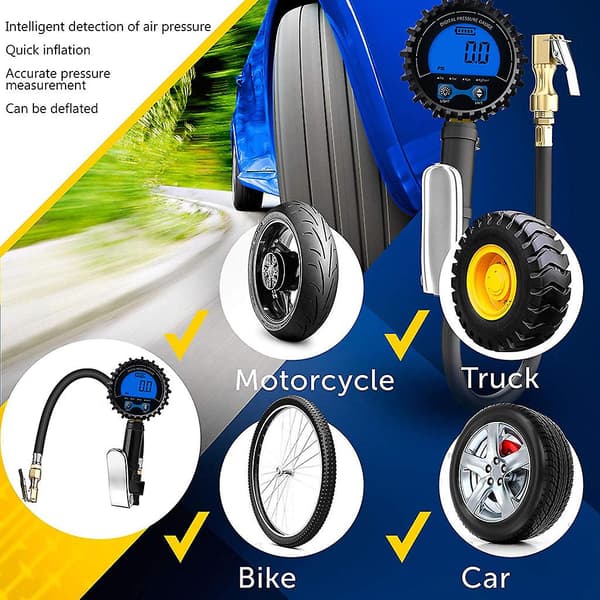 Professionelt dæktrykssensor 3-200 Psi til bil, lastbil, cykel Db KIT 1