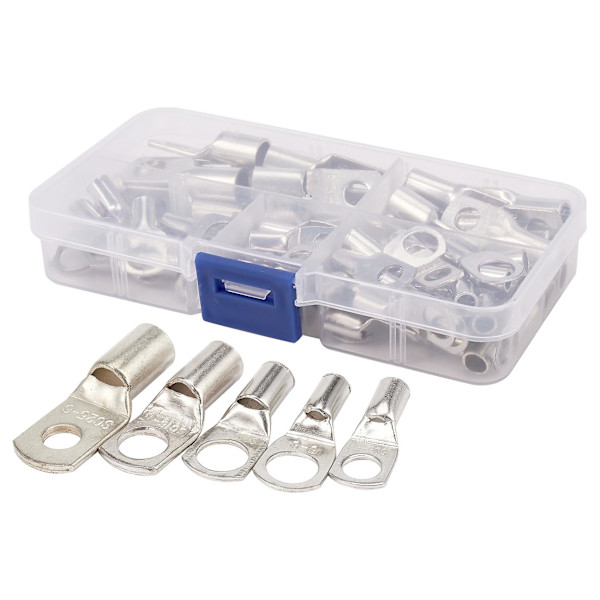 Bolt Hole Tinned Copper Cable Lugs Battery Terminals Set Wire Terminals Connector (FW) silver
