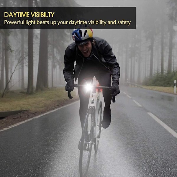 Mini LED-baklykta för cykel, USB-laddningsbar, IPX6 vattentät, säkerhetsvarningslampa för cykling, hjälm, ryggsäck {DB} 2