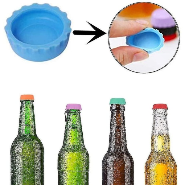 72 kpl silikonipullon korkit oluensäästäjien kannet Uudelleenkäytettävät olutkorkit, värikäs pullonkorkki [DB]