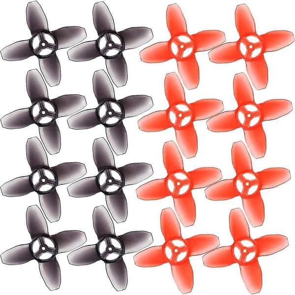 16 stk. Avan Tinyhawk Turtlemode Propeller 40mm 4-Blade 1,5mm Hul, til 0802 Motor Indendørs FPV Dron [db] Redblack
