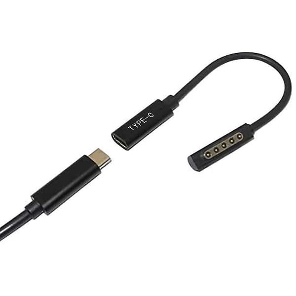 Type C Latauskaapeli USB C naarisvirtalähde Adapteri Muunnin Microsoft Surface Pro 1/2 [DB] black