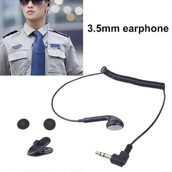 3,5 mm Port Enkelsidig Mono Hörsnäcka In-Ear Hörlurar för Chaufförer och Säkerhetspatruller [Db]