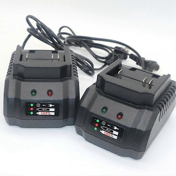 Oplader til Lithium 18v 21v Batteri Anvendelig til Akku Boremaskine Slibemaskine Elektrisk Værktøj EU Stik [DB] black