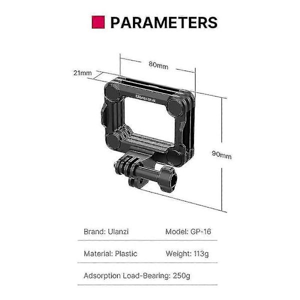 Ulanzi Gp-16 3 in 1 Action Camera -pikakiinnike GoPro 10:lle [db]
