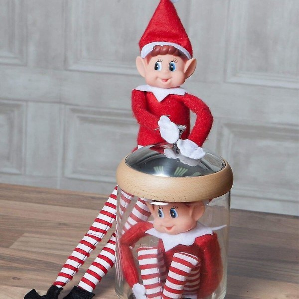 12\" Dreng / Pige De Frække Jule Nisser På Display Hylde Prop Xmas Plys Legetøj [DB] Red White Girl Elf