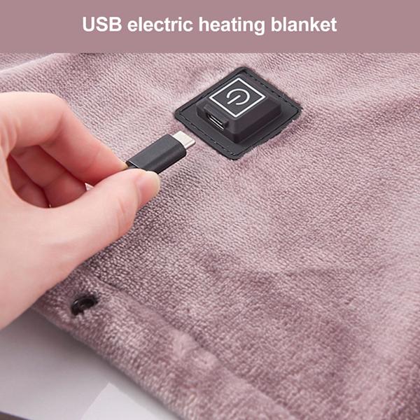 USB Oppvarmet Teppe Elektrisk Oppvarmingsteppe Poncho Sjal Wrap Kaste-80 x 140cm Nytt {Db} Khaki
