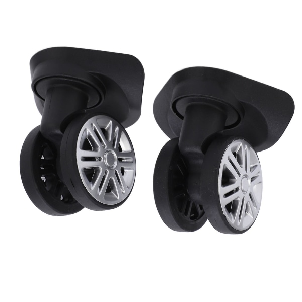 1 Pair Luggage Swivel Wheels Suitcase Swivel Casters Repalcement Mute Double Row Wheels [DB]