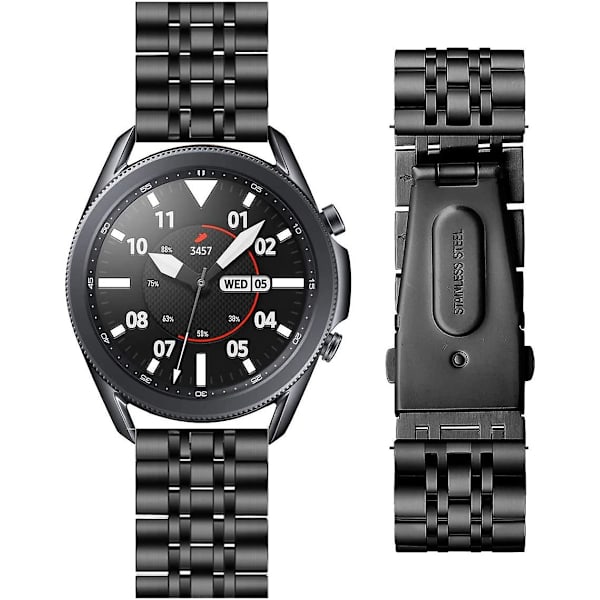 Rem til Samsung Galaxy Watch 3 45mm, rustfrit stål, 22mm, kompatibel med Galaxy Watch 3 45mm/Galaxy Watch 46mm/Gear S3 Fr