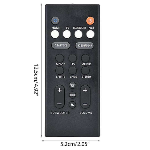 YAS-109/YAS-209 Udskiftningsfjernbetjening til Front Surround System ATS-2090 [DB]