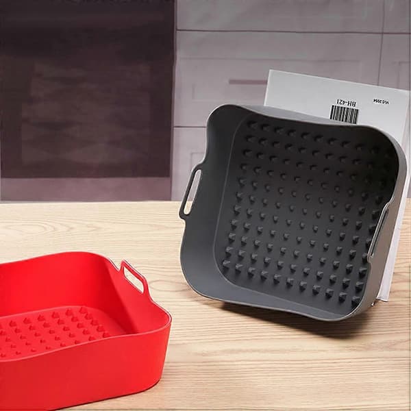 Grå silikone Air Fryer Liner til hjemmebrug Non-Stick bageplade