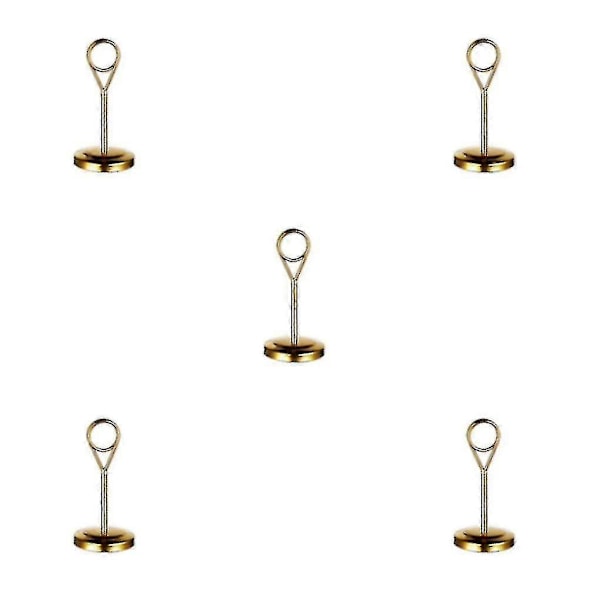 1/2/3/5 Bordnummerholder i Rustfritt Stål, Skiltstativ, Fotostativ for [DB] Gold 10cm 5PCS