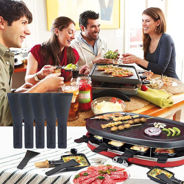 Raclette Spatula Sæt med 8, Non-stick, 2\" Bred, Maxi Skrå, Plast Raclette Spatula  [dB}